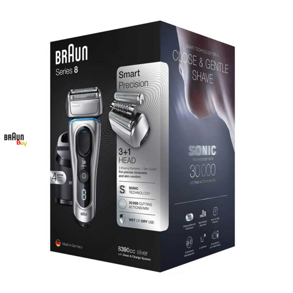ریش تراش سری 8 براون مدل 8390CC | ریش تراش سری ۸ براون مدل ۸۳۹۰ | فروشگاه اینترنتی براون بای نماینده انحصاری براون در ایران